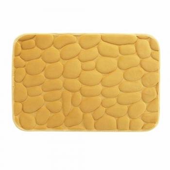 Relief doux microfibres ocre – Tapis de bain 50 × 80 cm