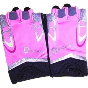 Gants de sport demi-doigts pour enfants avec grip et rayures réfléchissantes