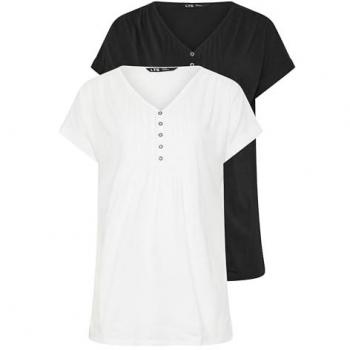 Long Tall Sally – Série Henley à manches courtes, 100 % coton