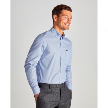 Camicia uomo a maniche lunghe micro stripe blu 2XL
