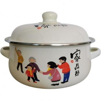 7-Inch Induction Cooker Stew Pot, 1.5L Enameled Soup Bowl with Lid
