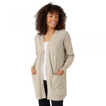 Cardigan midi M & Co à boutons et finition naturelle