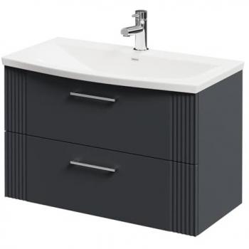 Avant Vanity Unit, 1 Tap Hole, Curved Basin, 800mm, Satin Anthracite Finish