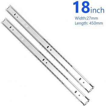 Schrankrutschprofil Stahl Ball, 2‑Falte, 27 cm Breite – Mikro‑System