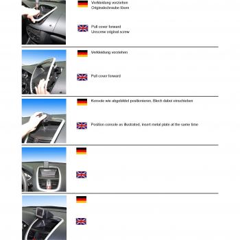 KUDA 285225 Halterung Kunstleder schwarz für Peugeot 206+ ab 03/2009 bis 2012
