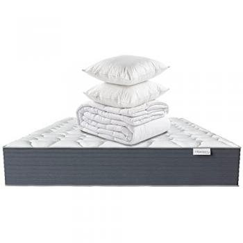 Ensemble de literie 160x200 Matelas Mémoire de Forme + Couette Chaude 240x220 + 2 Oreillers