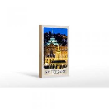 Holzschild Abendstimmung Stuttgart 12x18 cm