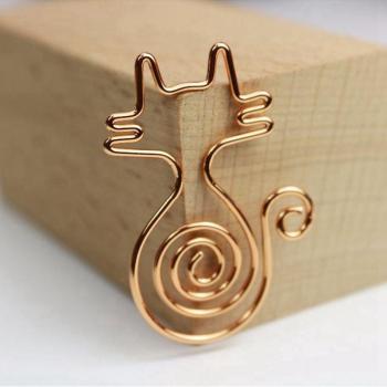 Rose Gold Cat Paper Clips