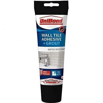 UniBond UltraForce Durable Anti-Mould Wall Tile Adhesive & Grout Tube Grey 0.3kg