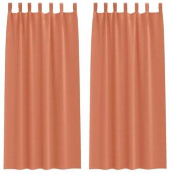 Rideaux à Anneaux 2 Pcs Terre Cuite VidaXL