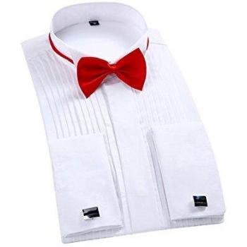 Chemise Slim Fit Tuxedo Hommes Blanc M