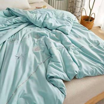 Washable Summer Quilt Blanket with Soybean Fiber, Antibacterial Cotton Bedding for Twin and Queen