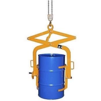 Fasswendezange für vertikales Heben, 200 Liter Stahl-Spundfässer, 300 kg Tragkraft, Gelborange