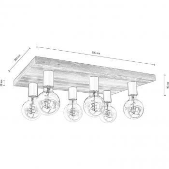 Envostar Lobo 6-Bulb Ceiling Lamp Pine Grey