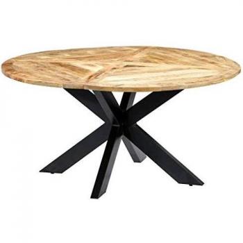 VidaXL Tavolo da ristorante rotondo 150 x 76 cm in legno massello di mango