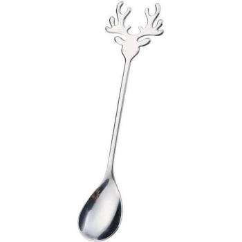 Festive Deer Profile Culinary Spoon – Premium Stainless Steel