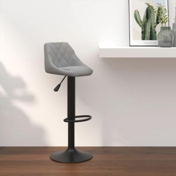 Stylischer Hellgrauer Samt-Barhocker