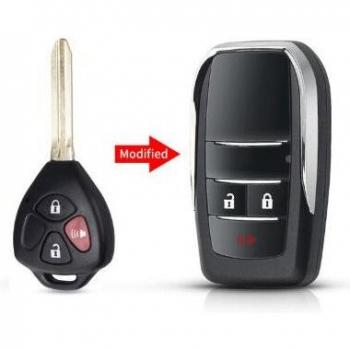 Cubierta de llave virgen remota plegable para Toyota Corolla RAV4 Toy43, 2/2 + 1/3/4 botones