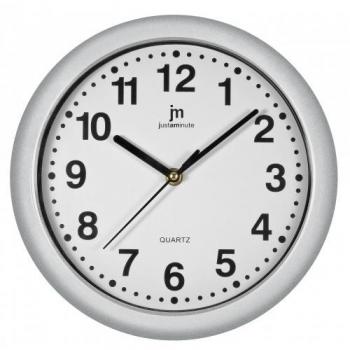 Orologio da Parete Moderno ø 25 cm al quarzo Silver LOWELL Justaminute 00710G