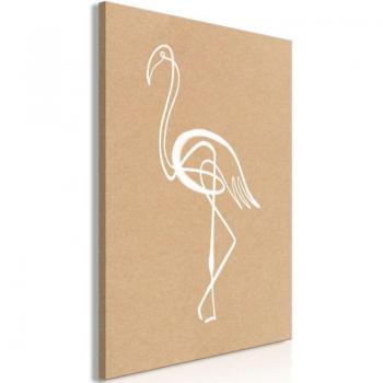 Tableau Châssis Bois Flamant Blanc 80x120 cm