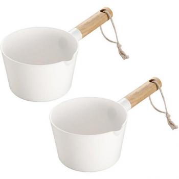 2pcs Kitchen Wooden Scoop with Long Handle