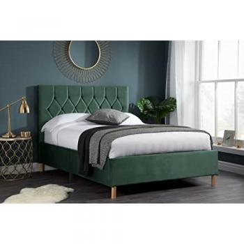 Loxley Green Fabric Bed Frame