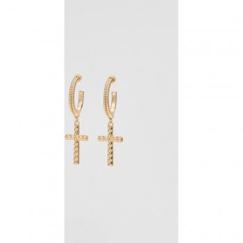 Stradivarius Gold Cross Earrings