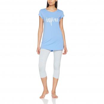 Skiny Damen Karma Sleep Pyjama 3/4, Mehrfarbig