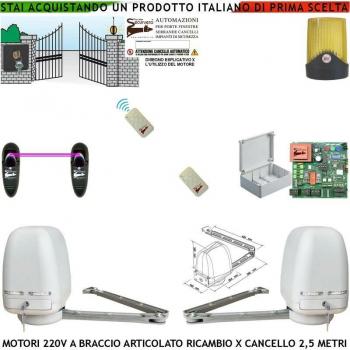 Motore Braccio Snodato per Cancelli 5 m – 220 V, 250 Nm, 2 radiocomandi