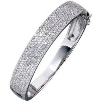 Silberarmreif 925 Sterling Silber mit Zirkonia