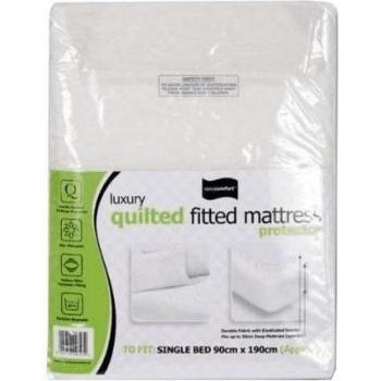 Easy Comfort Gesteppte Fitted Matrasbeschermer voor Eenpersoonsbed (Pack van 2)