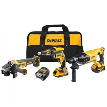 Kit d’outils 3 pièces 18 V – DCF620, DCH133, DCG405 (DEWALT) avec deux batteries 2,0 Ah et 4,0 Ah 18 V + chargeur + sac – DCK308DM