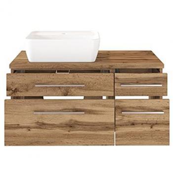HELD MÖBEL Waschtisch-Set Davos 90 cm (links) mit 4 Auszügen Wotaneiche