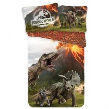 Parure de lit Jurassic World en coton 140 x 200 cm avec taie d'oreiller 70 x 90 cm
