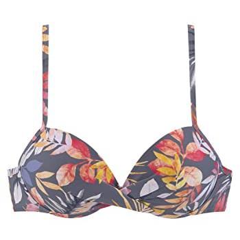 VIVANCE Sujetador de bikini gris con estampado colorido