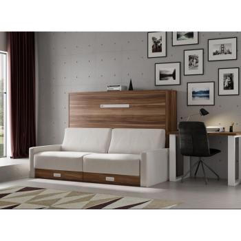 Salle à Rêves Vetal 105x190 – Lit Canapé Marron Foncé, Structure Bois Clair