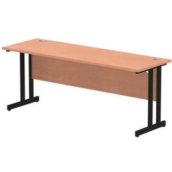 Impulse Bench 1800 x 600mm Straight Office Desk Beech Top Black Cantilever Leg