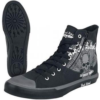 Rock Rebel by EMP Walk The Line High-Top Sneaker in Schwarz (Größe EU40)