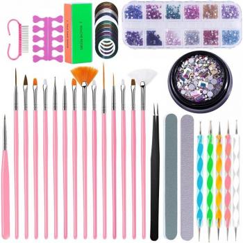 Set Manucure Motifs + Ruban Adhésif – 39 pièces