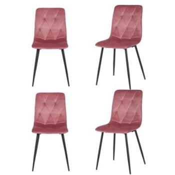 Ensemble de chaises roses ELBURG – L 43 x l 38 x H 91 cm