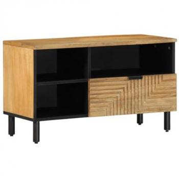 Meuble TV marron en bois massif de manguier 80x33x46 cm