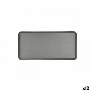 Bidasoa Bandeja de Aperitivos GIO Negro Plástico 24 x 11,5 cm (12 Unidades)