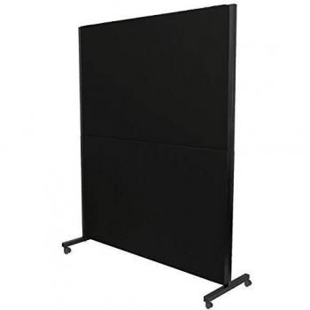 Biombo Valdeganga Bali negro con ruedas con freno