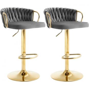 Bar Duo Comfort – Sgabelli 2x con Schienale, Grigio Oscuro