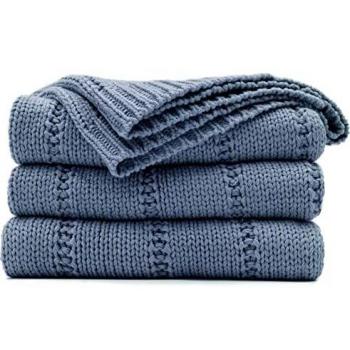 Recyco Cozy Dusty Blue Throw Blanket – Sofa/Chair/Couch