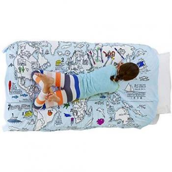 EatSleepDoodle: Einzeln gefärbbare Weltkartebettwäsche