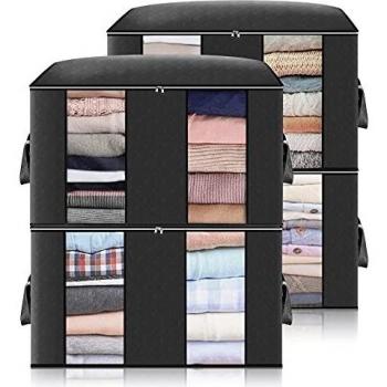 Porta Abiti a 4 Pieghetti, Manico Solido + Compartimento – Custodia Trappunto Coperta, Armadio Salvaspazio, Trasp