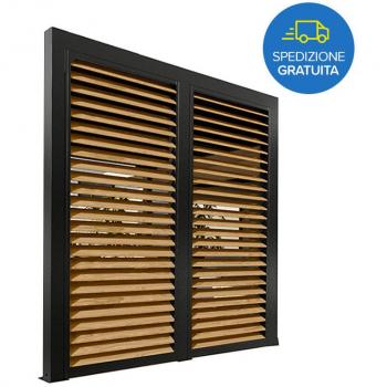 Persianas Móviles de Aluminio Símil Madera 3m para Pérgola