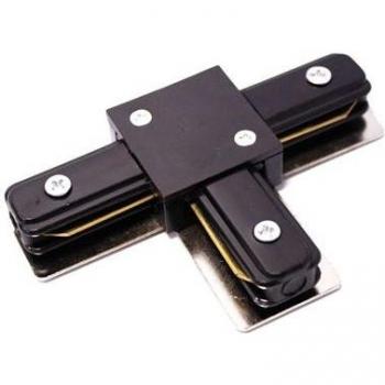 Conexión triple para carril de luz de techo 1-vía negro