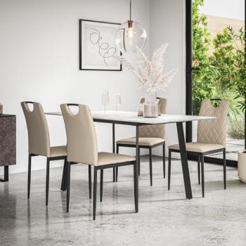 Monza Faux Leather 6‑Person Dining Ensemble